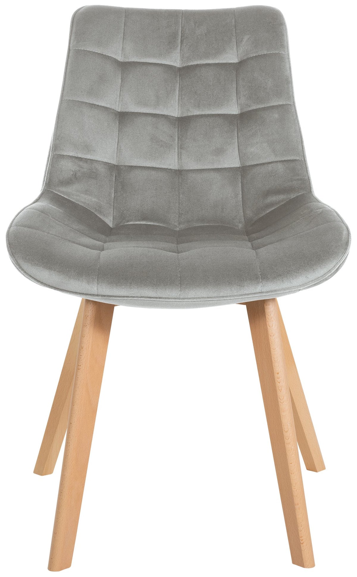 Set van 2 eetkamerstoelen Brook fluweel grijs grau
