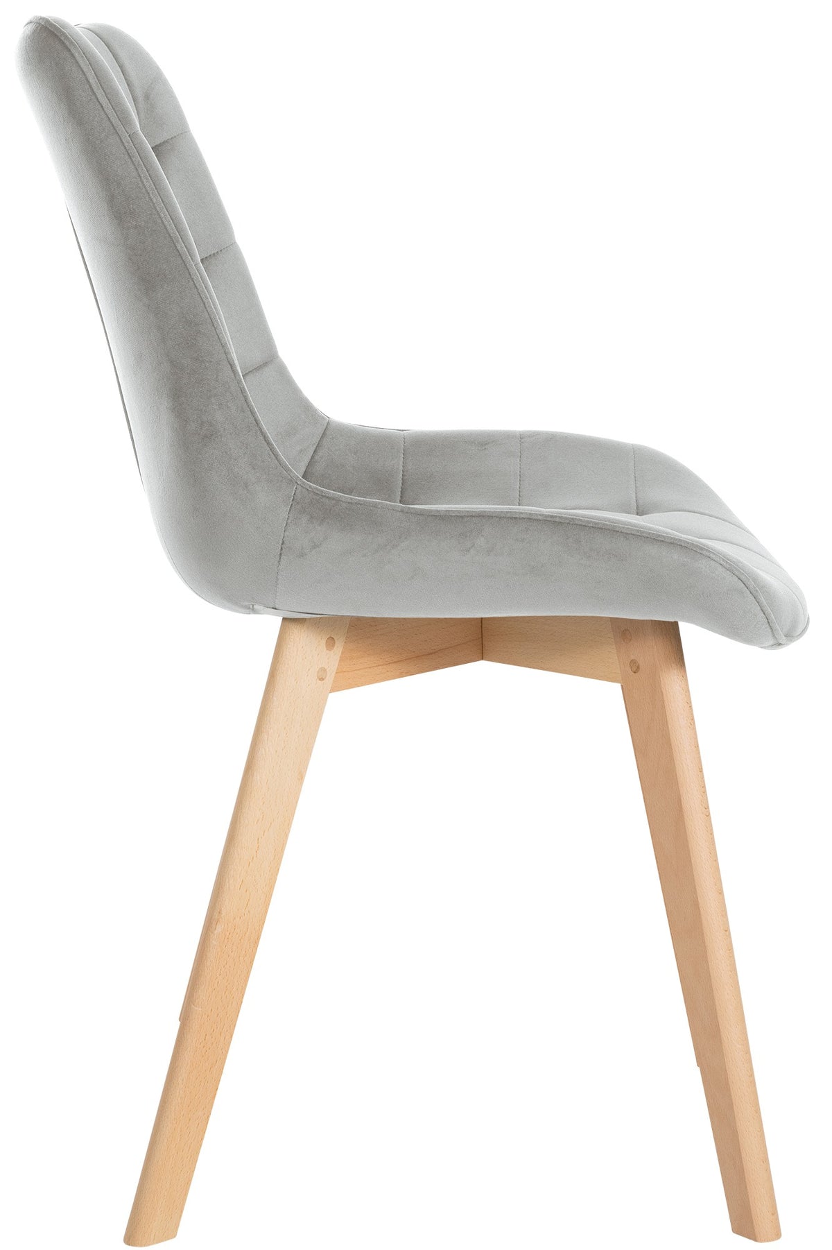 Set van 2 eetkamerstoelen Brook fluweel grijs grau