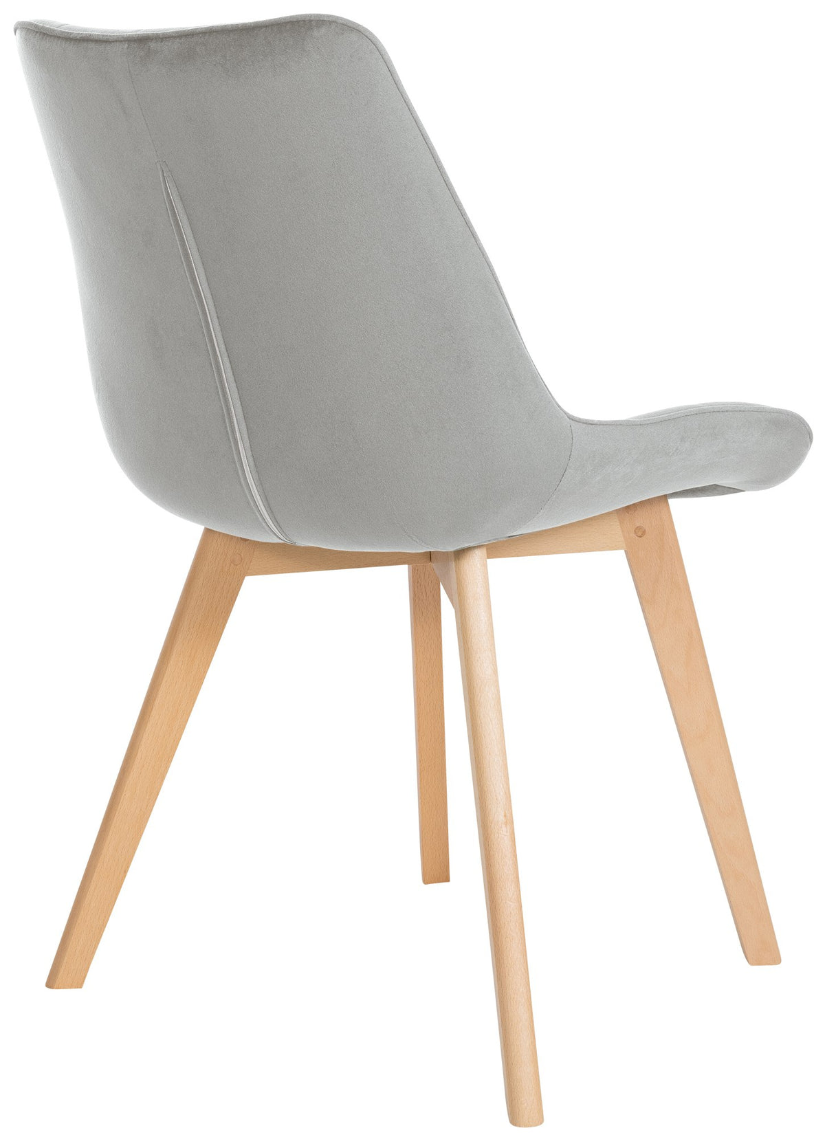 Set van 2 eetkamerstoelen Brook fluweel grijs grau