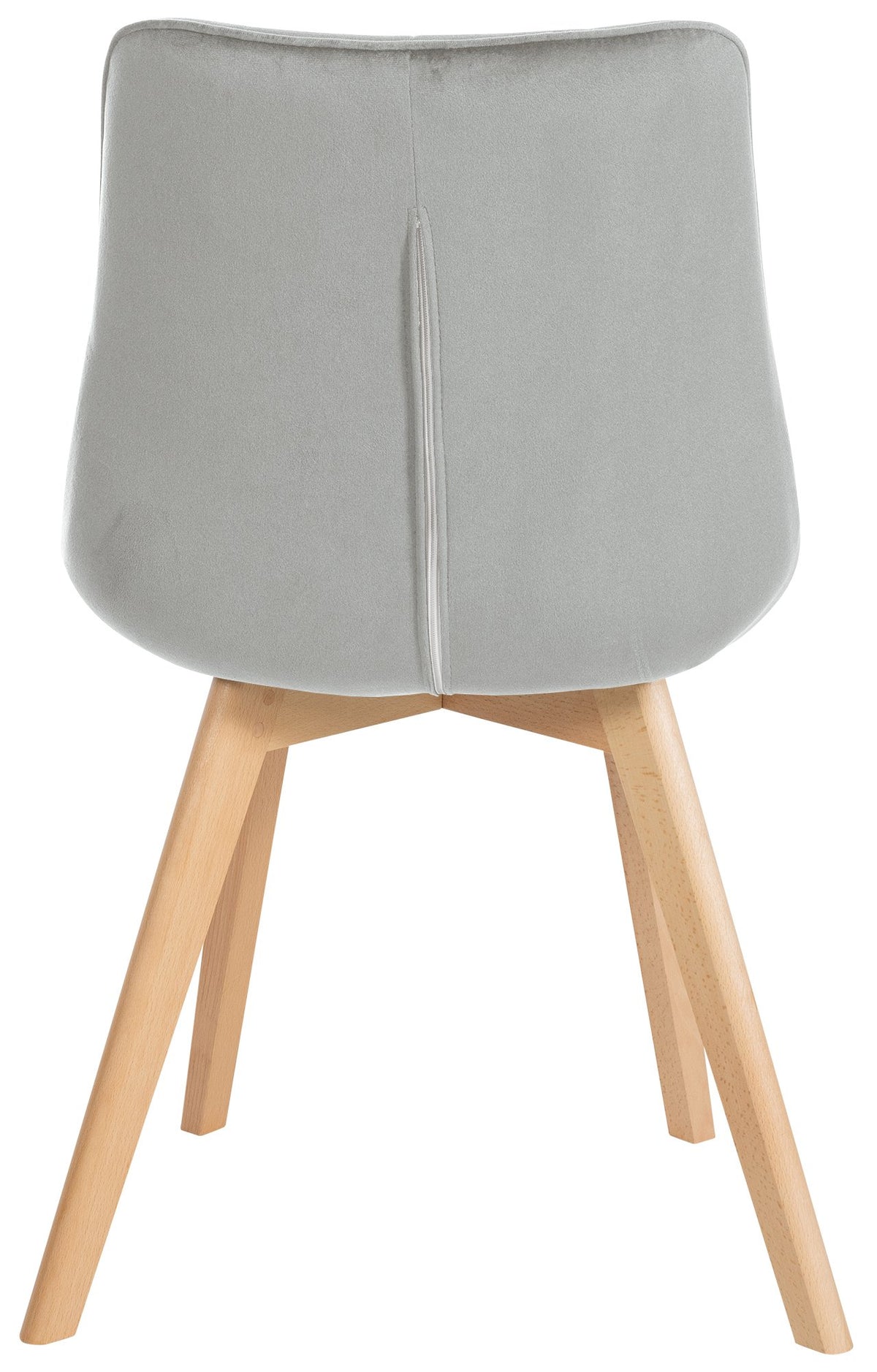 Set van 2 eetkamerstoelen Brook fluweel grijs grau