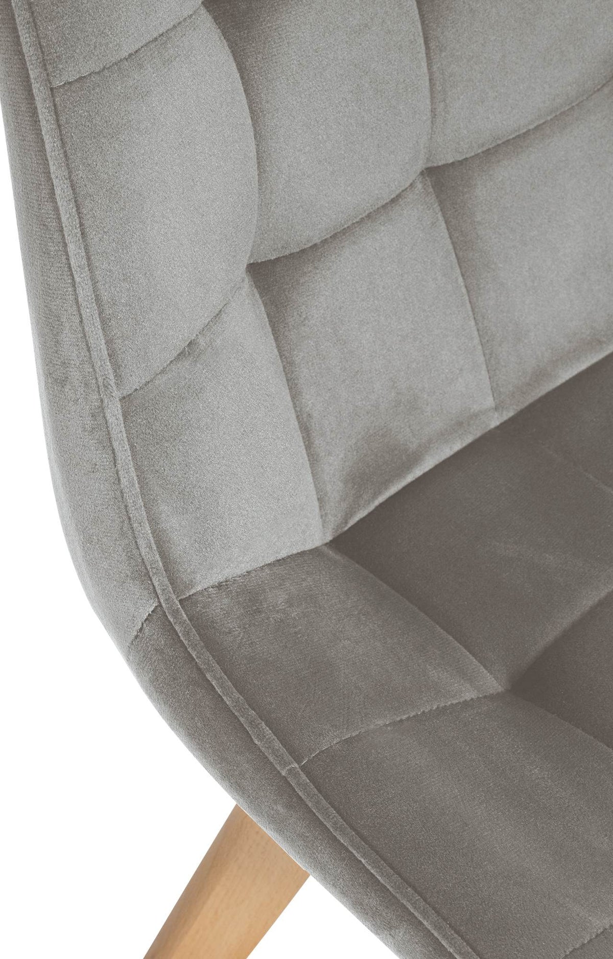 Set van 2 eetkamerstoelen Brook fluweel grijs grau