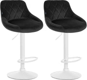 Set van 2 Barkrukken Lazio Fluweel zwart,wit schwarz