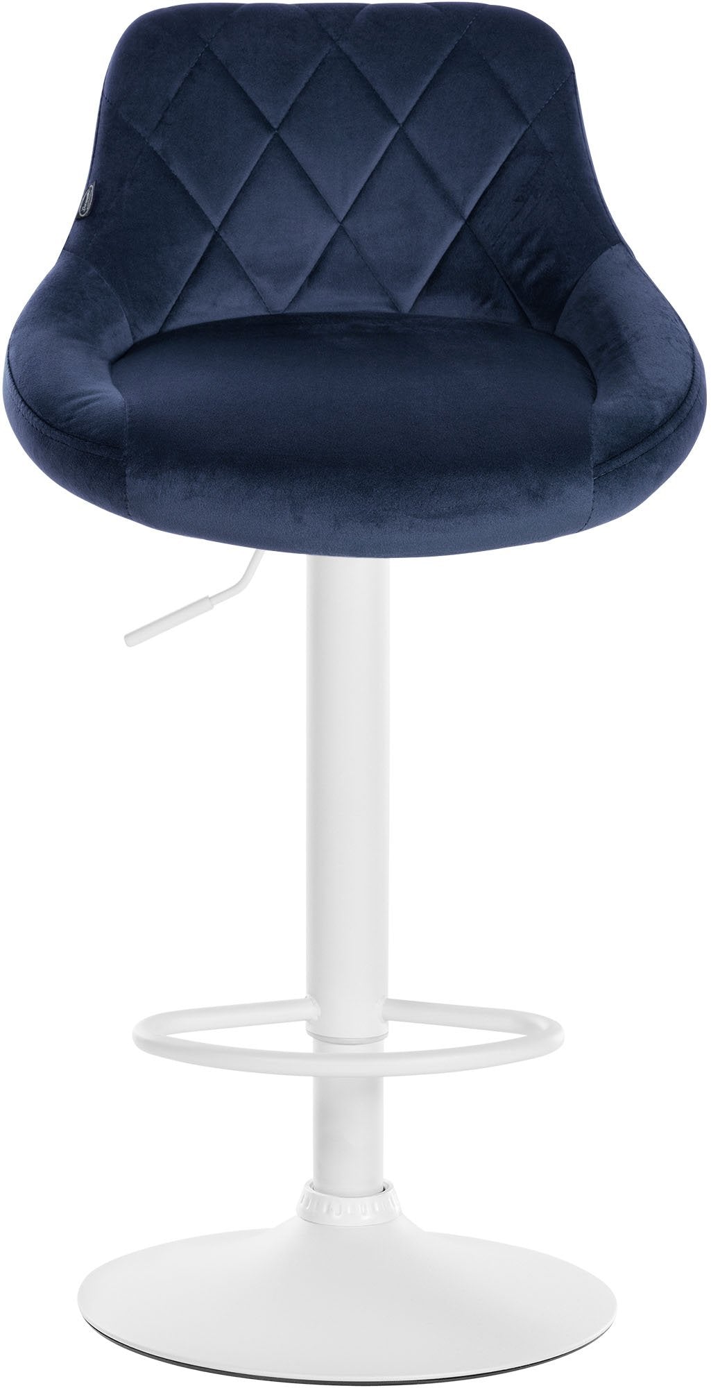 Set van 2 Barkrukken Lazio Fluweel blauw,wit blau