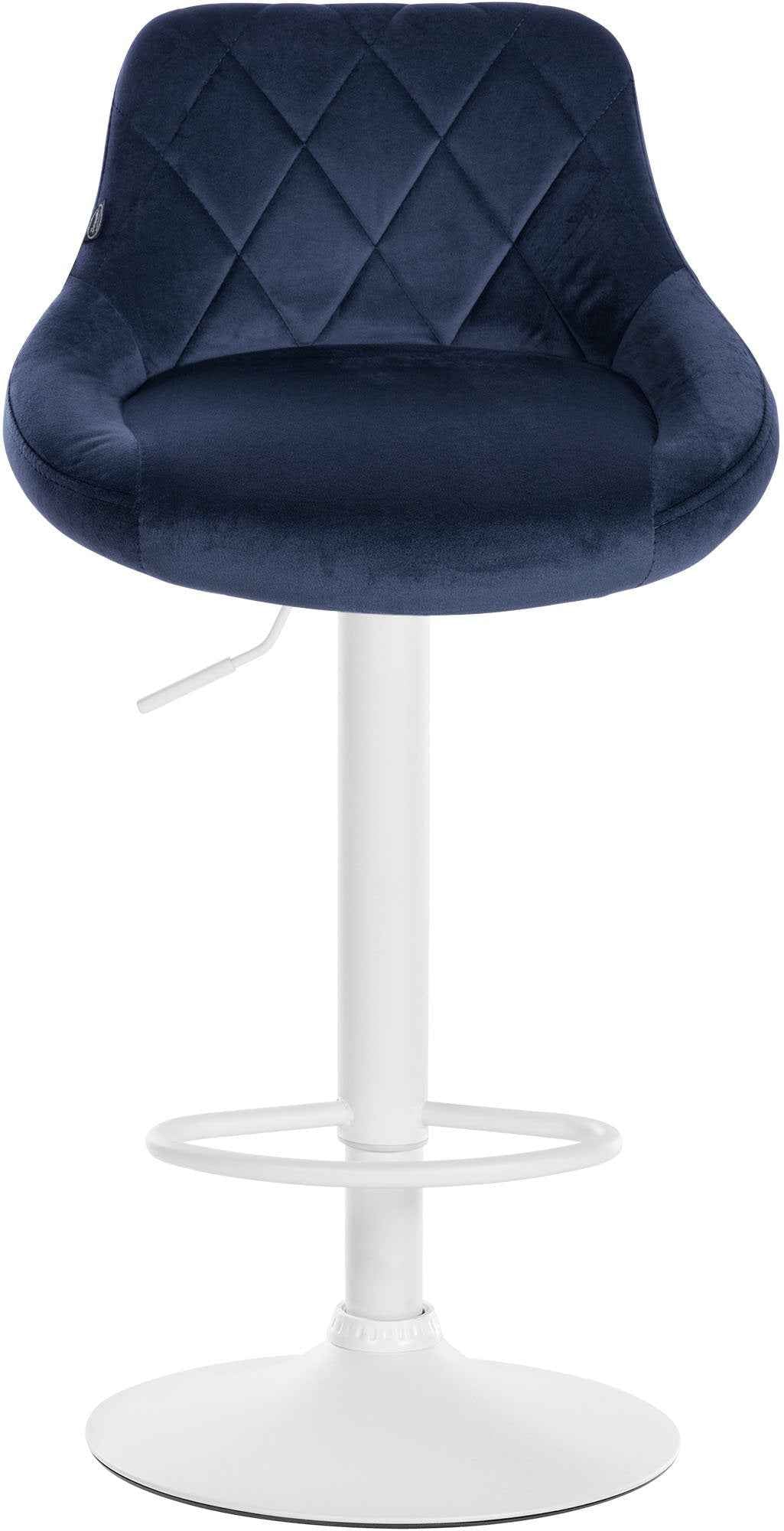 Set van 2 Barkrukken Lazio Fluweel blauw,wit blau