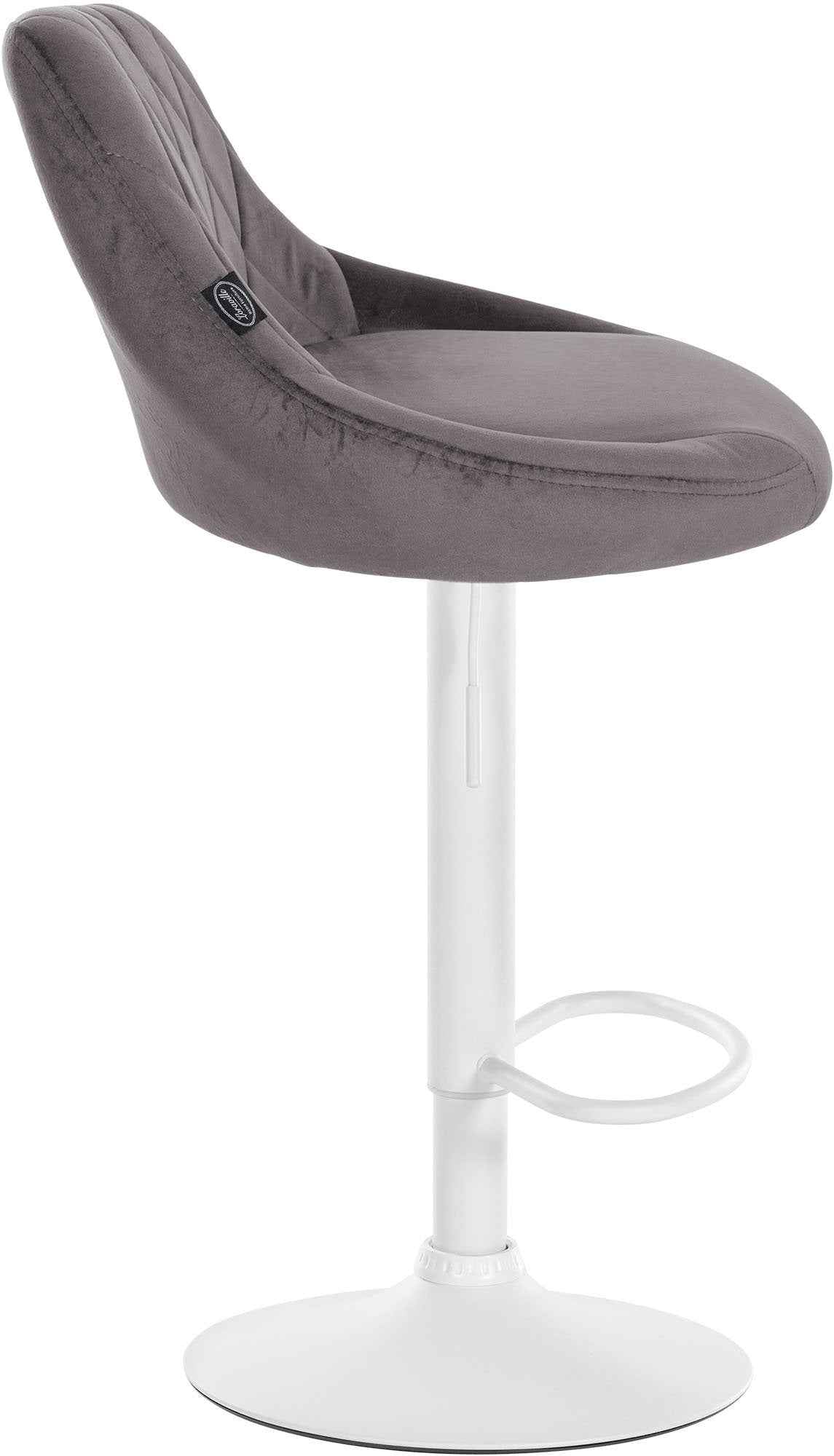 Set van 2 Barkrukken Lazio Fluweel grijs,wit grau
