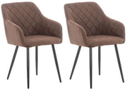 Set van 2 eetkamerstoelen Shila bruin,Stof braun