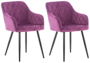 Set van 2 eetkamerstoelen Shila purper,Fluweel lila