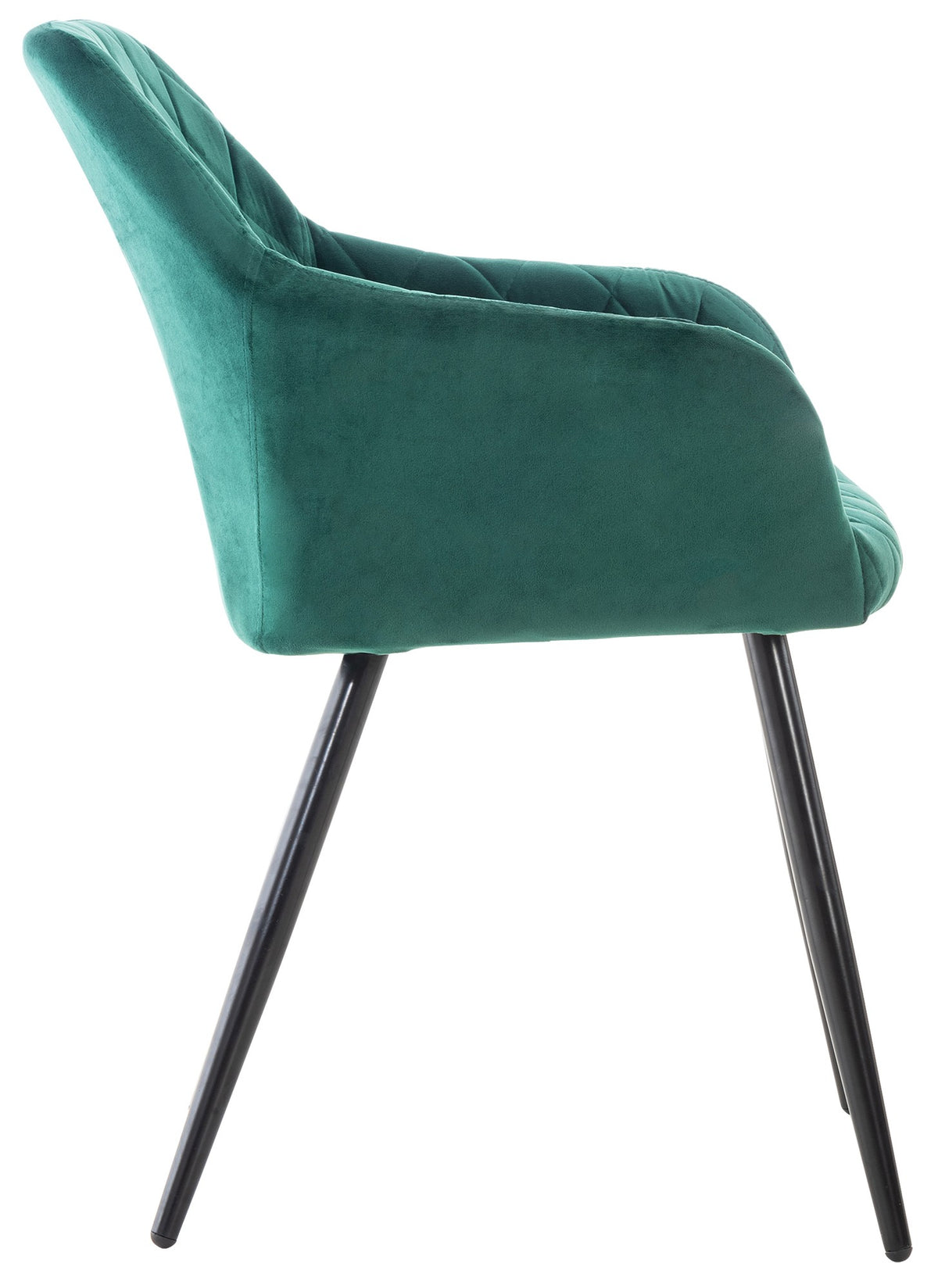 Set van 2 eetkamerstoelen Shila groen,Fluweel grün