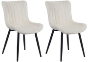 Set van 2 eetkamerstoelen Largo creme,Fluweel creme