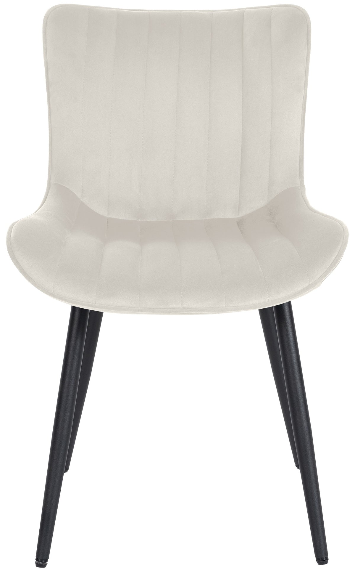 Set van 2 eetkamerstoelen Largo creme,Fluweel creme