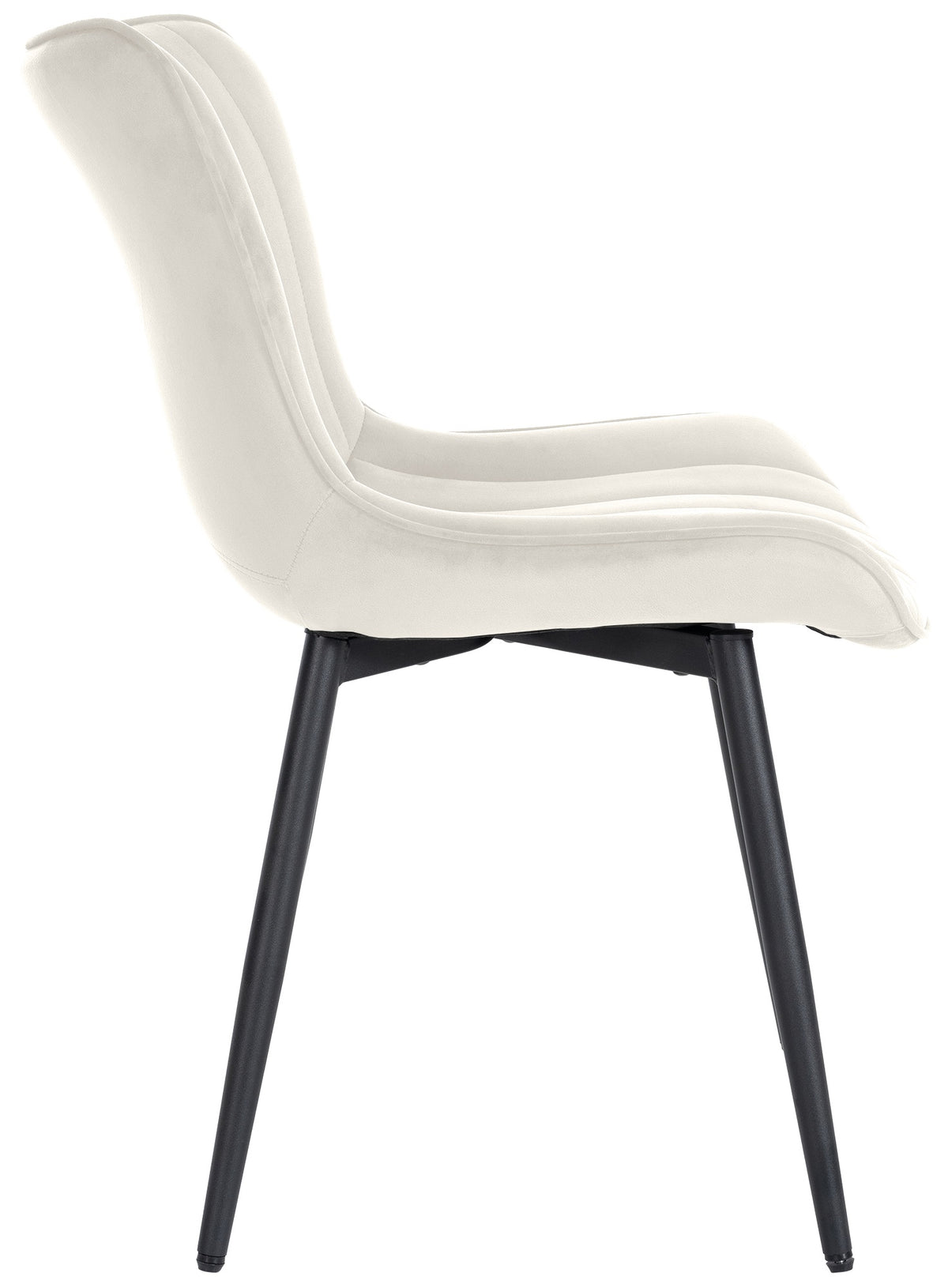Set van 2 eetkamerstoelen Largo creme,Fluweel creme