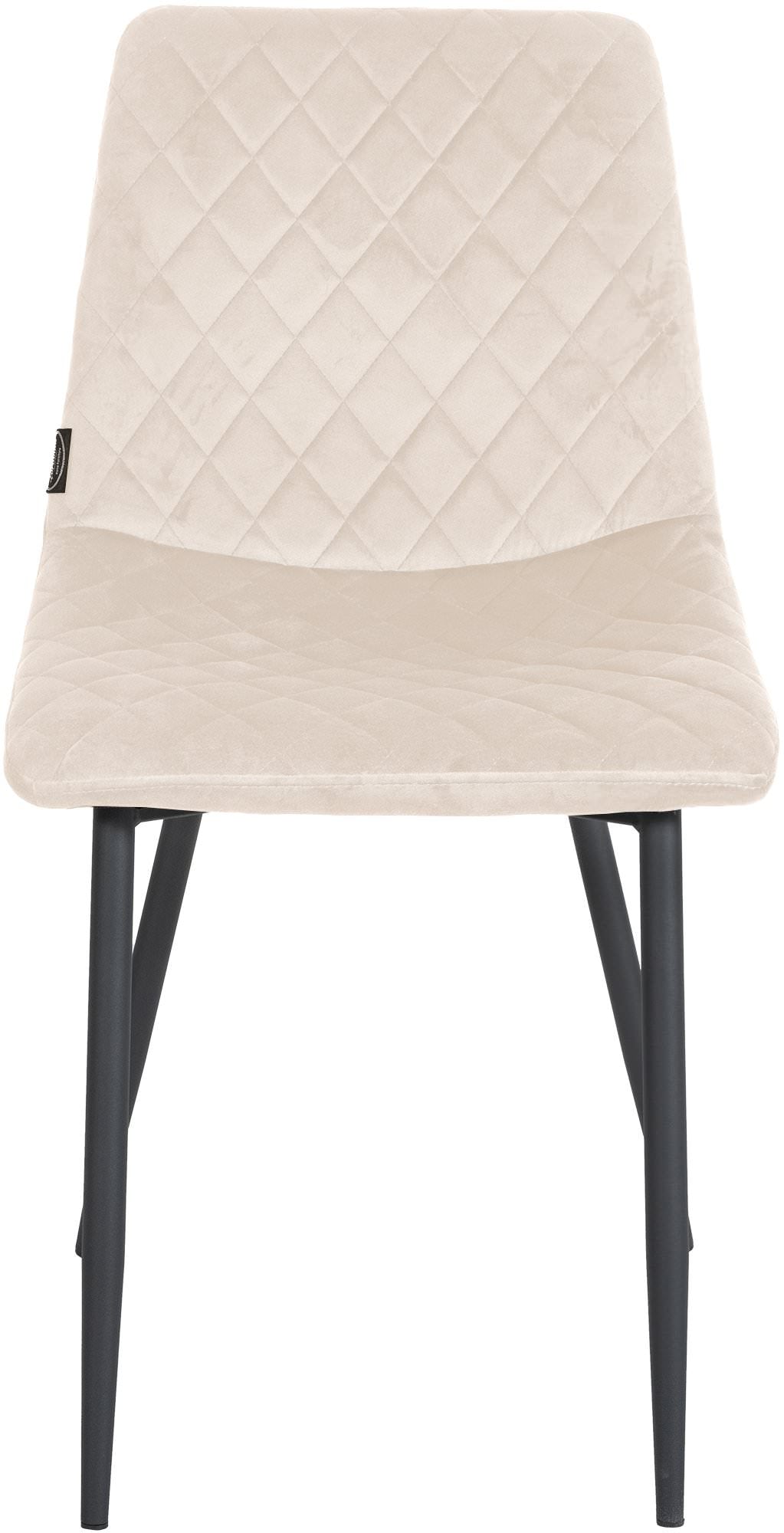 Set van 4 stoelen Telde Fluweel creme creme