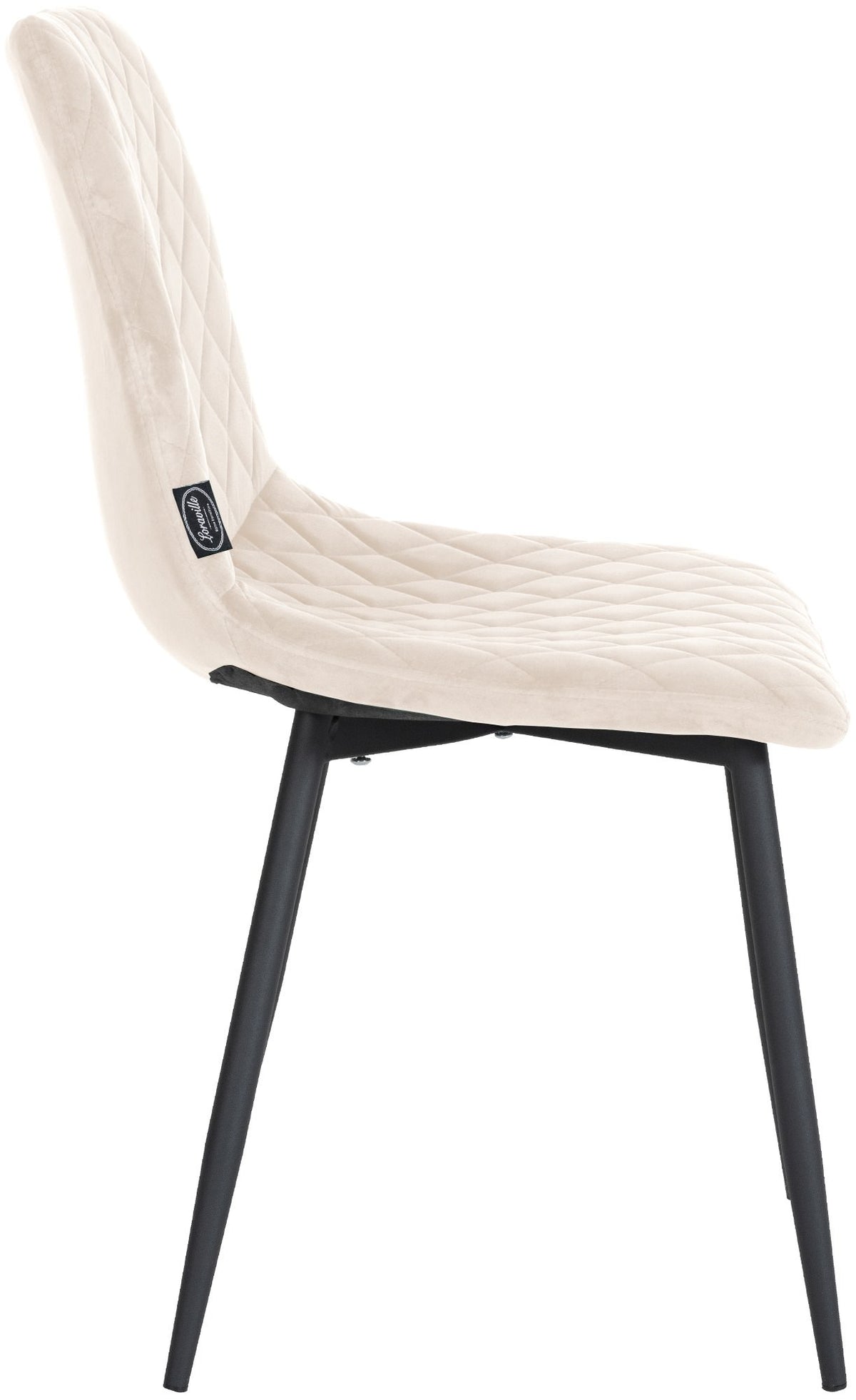 Set van 4 stoelen Telde Fluweel creme creme