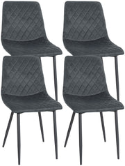 Set van 4 stoelen Telde Fluweel donkergrijs dunkelgrau