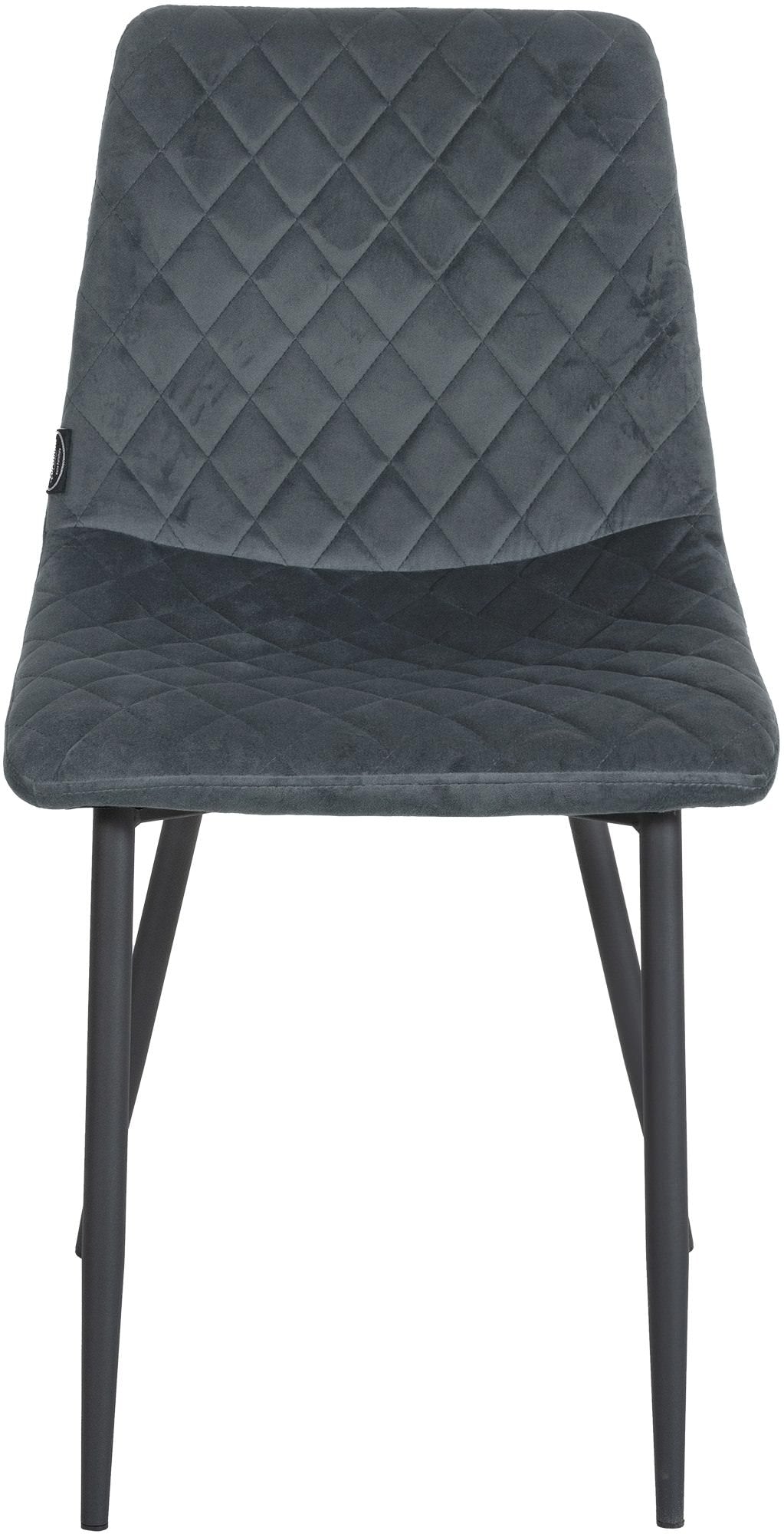 Set van 4 stoelen Telde Fluweel donkergrijs dunkelgrau