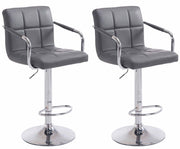 Set van 2 Barkrukken Lucy grijs,chroom grau