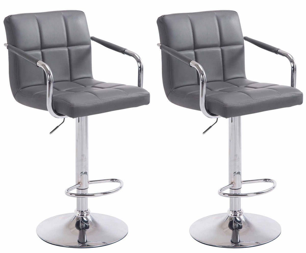 Set van 2 Barkrukken Lucy grijs,chroom grau