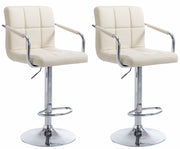 Set van 2 Barkrukken Lucy creme,chroom creme