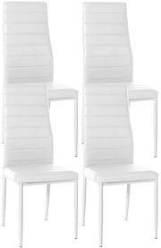 Set van 4 eetkamerstoelen Mayfair wit,Kunstleer weiß