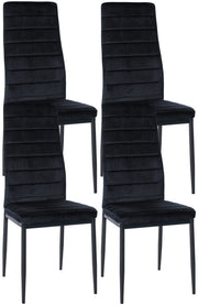 Set van 4 eetkamerstoelen Mayfair zwart,Fluweel schwarz