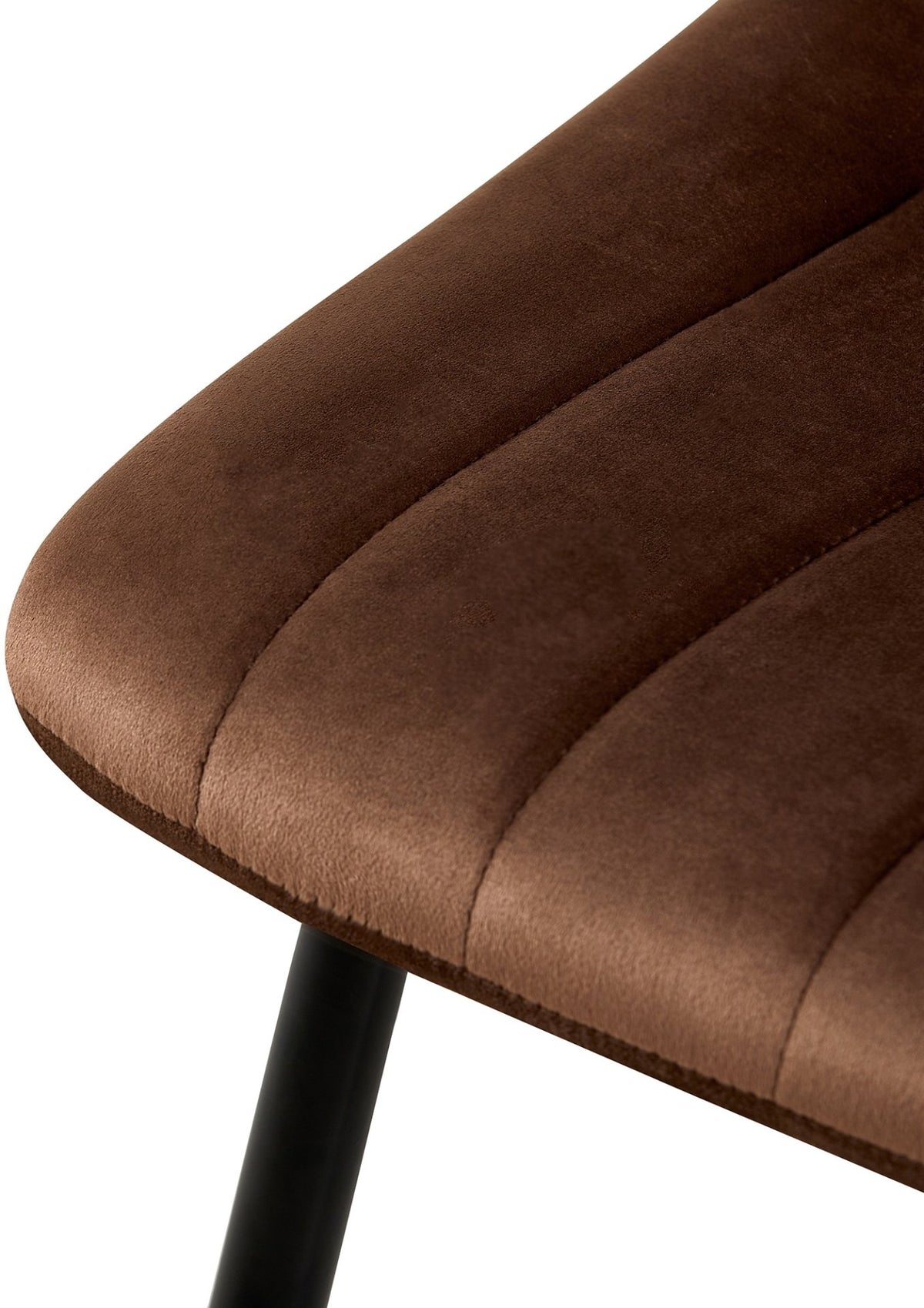 Set van 4 Dijon Eetkamerstoelen bruin,Fluweel braun