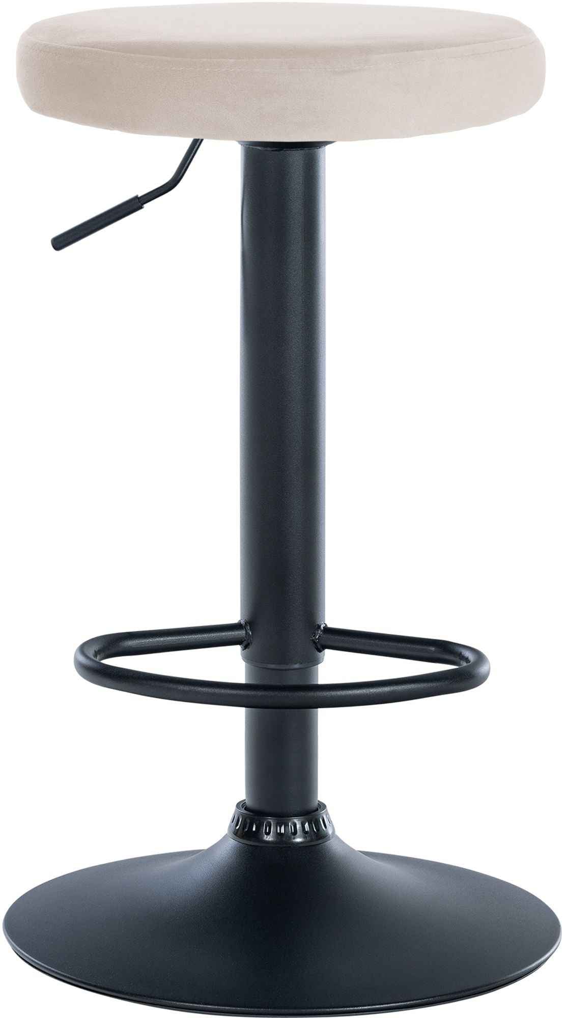 Set van 2 barkrukken Ponte fluweel creme,Metaal mat zwart creme