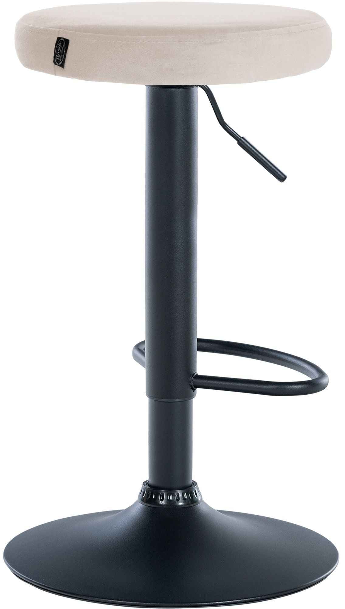 Set van 2 barkrukken Ponte fluweel creme,Metaal mat zwart creme