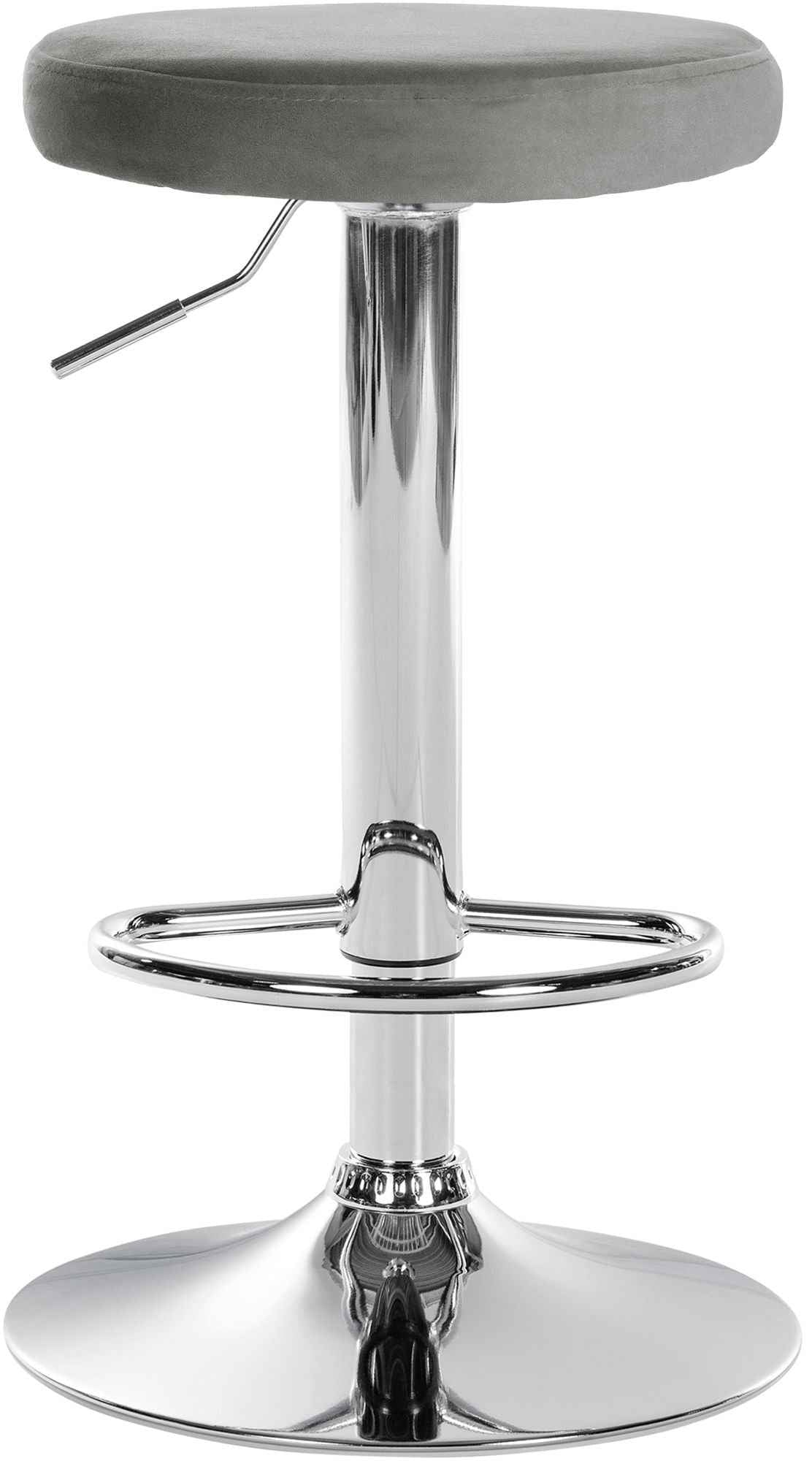 Set van 2 barkrukken Ponte fluweel grijs,Metaal in chroomoptiek grau