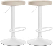 Set van 2 barkrukken Ponte kunstleer creme,Metaal mat wit creme
