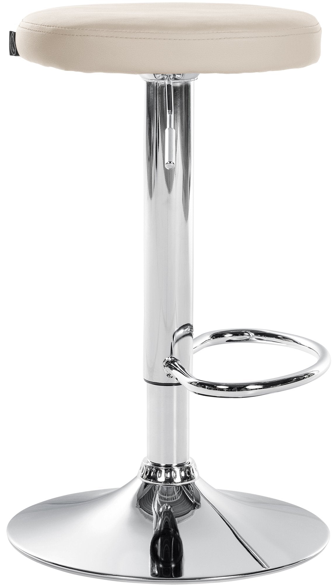 Set van 2 barkrukken Ponte kunstleer creme,Metaal in chroomoptiek creme