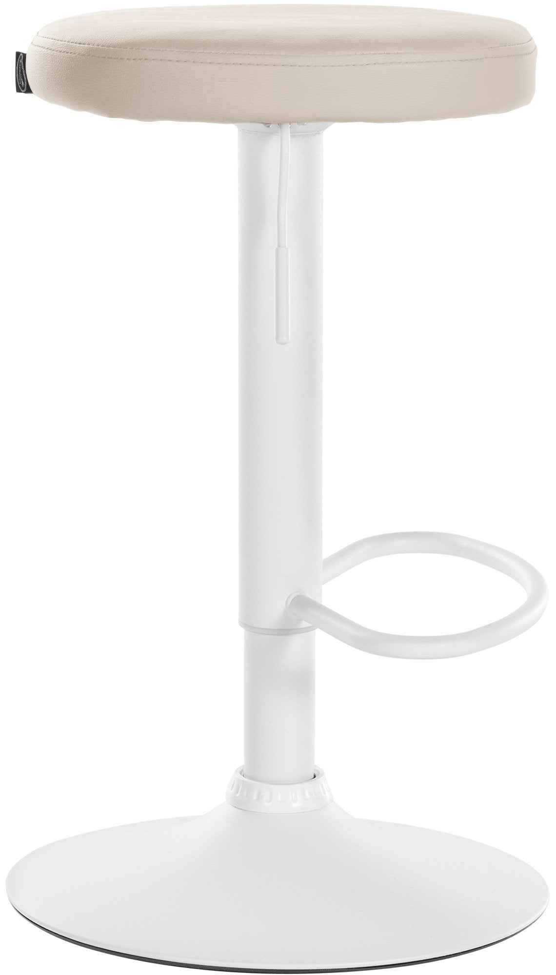 Set van 2 barkrukken Ponte kunstleer creme,Metaal mat wit creme