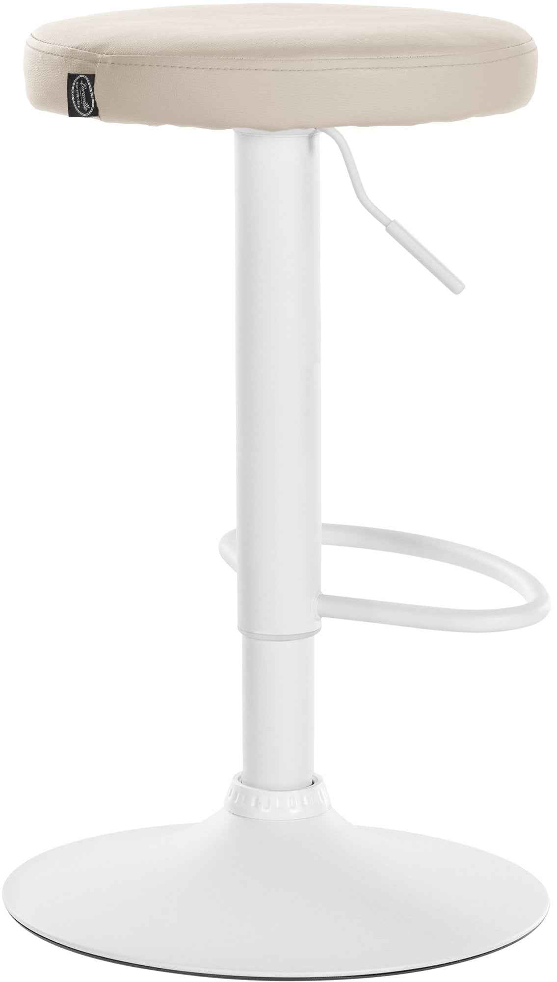 Set van 2 barkrukken Ponte kunstleer creme,Metaal mat wit creme