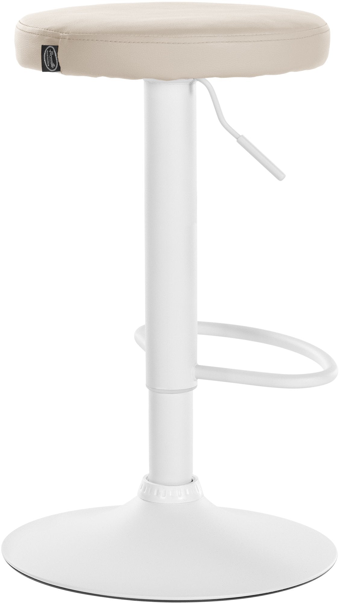 Set van 2 barkrukken Ponte kunstleer creme,Metaal mat wit creme