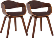 Set van 2 Kingston eetkamerstoelen Stof walnoot/bruin walnuss/braun