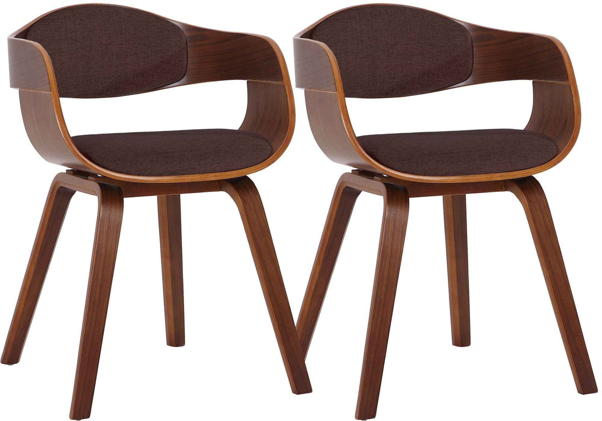 Set van 2 Kingston eetkamerstoelen Stof walnoot/bruin walnuss/braun