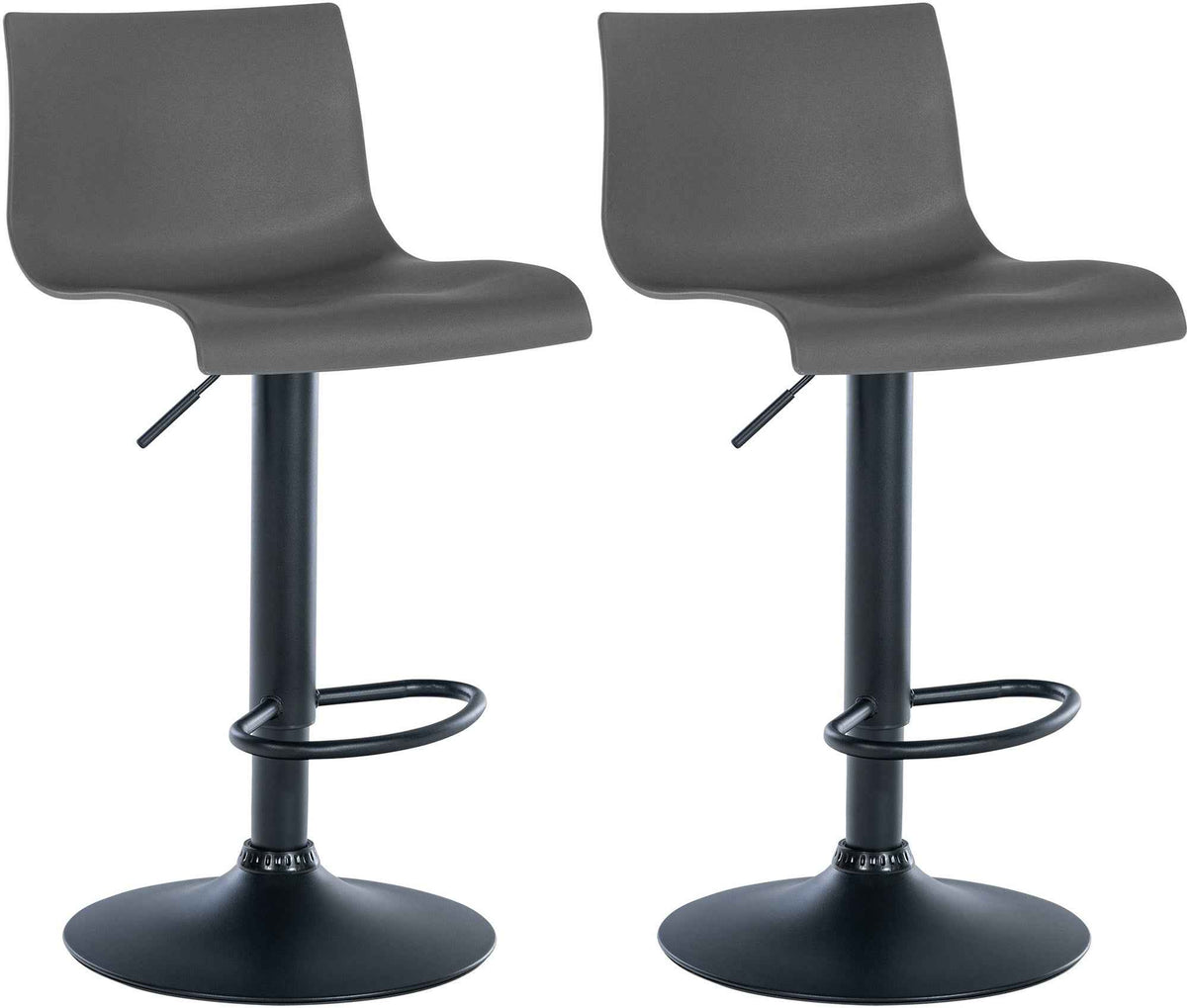 2er Set Barhocker Branford Kunststoff grau