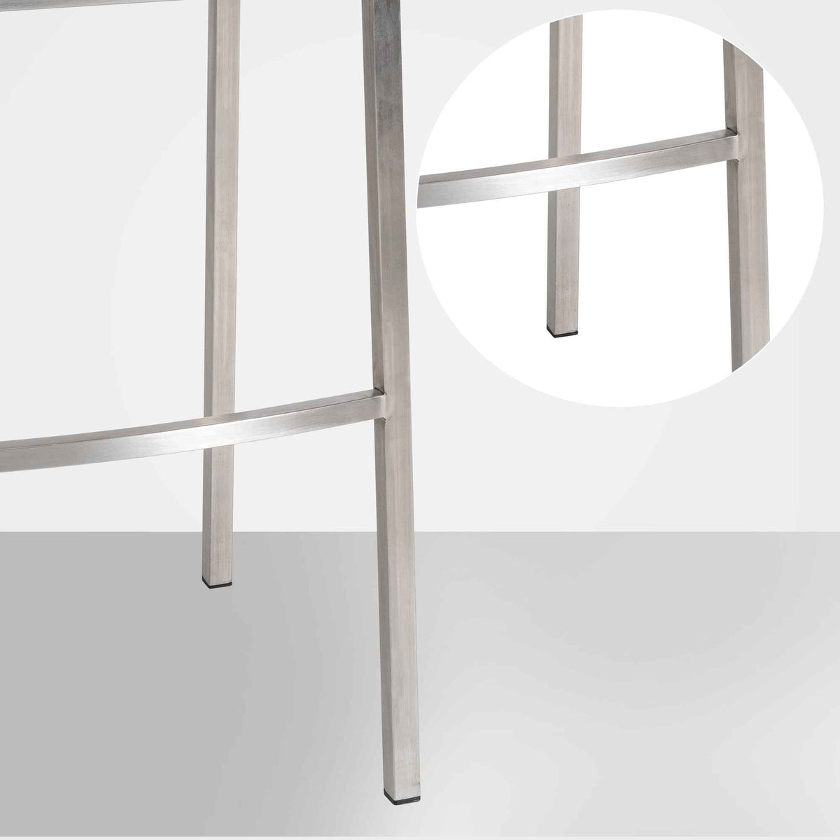 Barhocker Damaso E Samt mit 4-Fuß Gestell grau