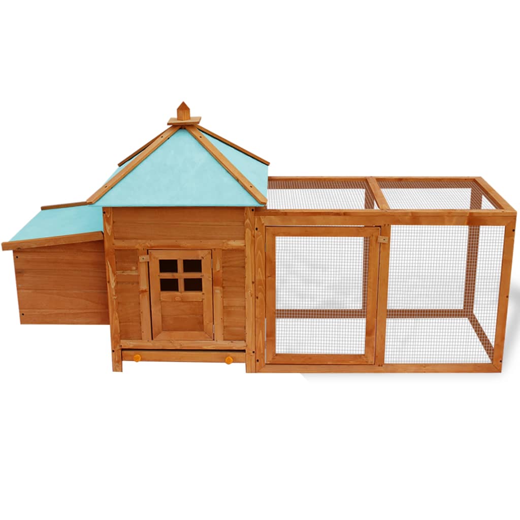 vidaXL Kippenhok met nestkast 190x72x102 massief vurenhout mokkakleur - Aashly