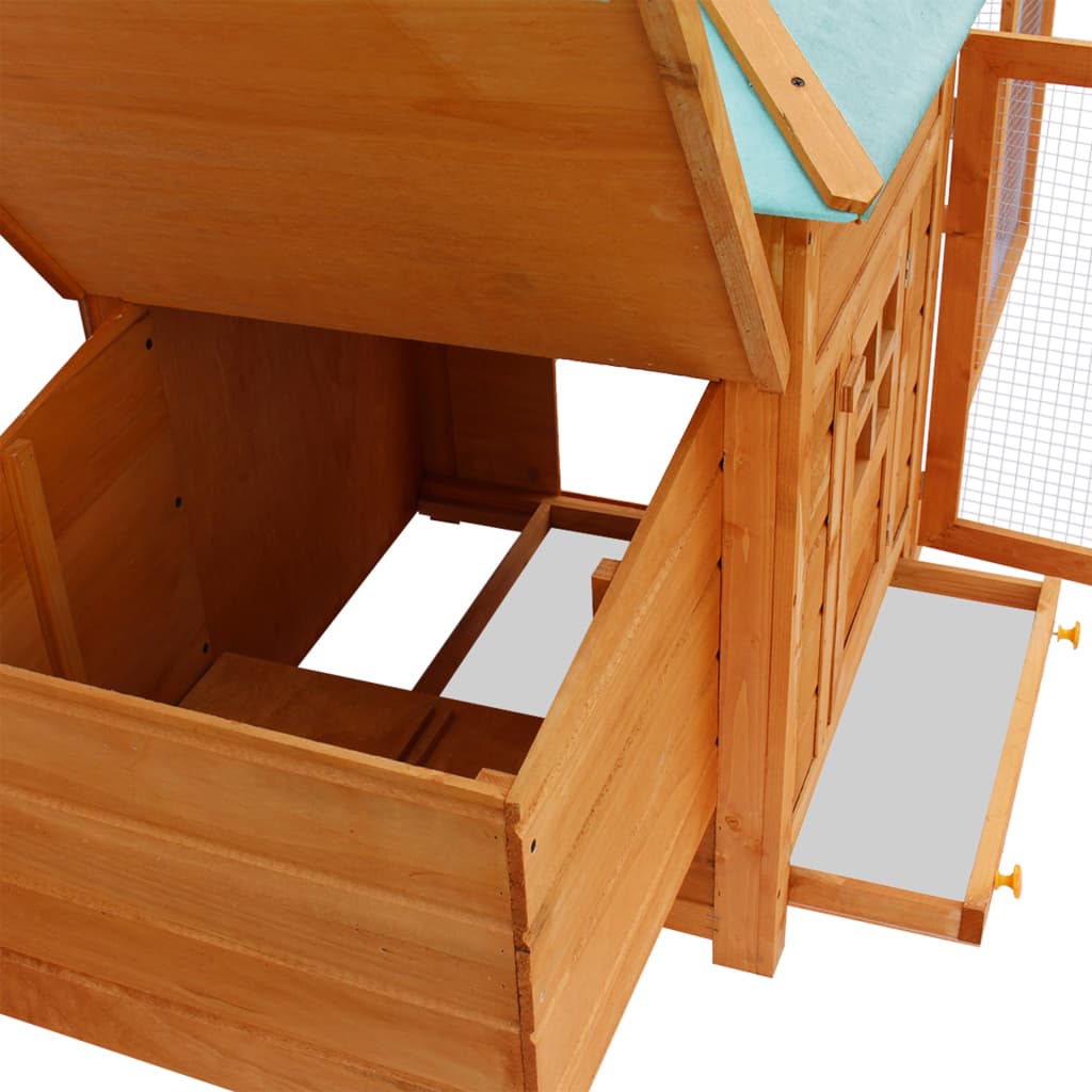 vidaXL Kippenhok met nestkast 190x72x102 massief vurenhout mokkakleur - Aashly