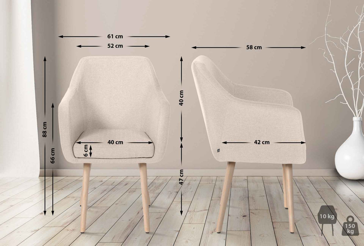 Bezoekersstoel Utrecht Stof beige,natura beige