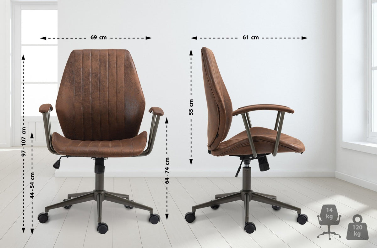 Bureaustoel Nampa cognac cognac