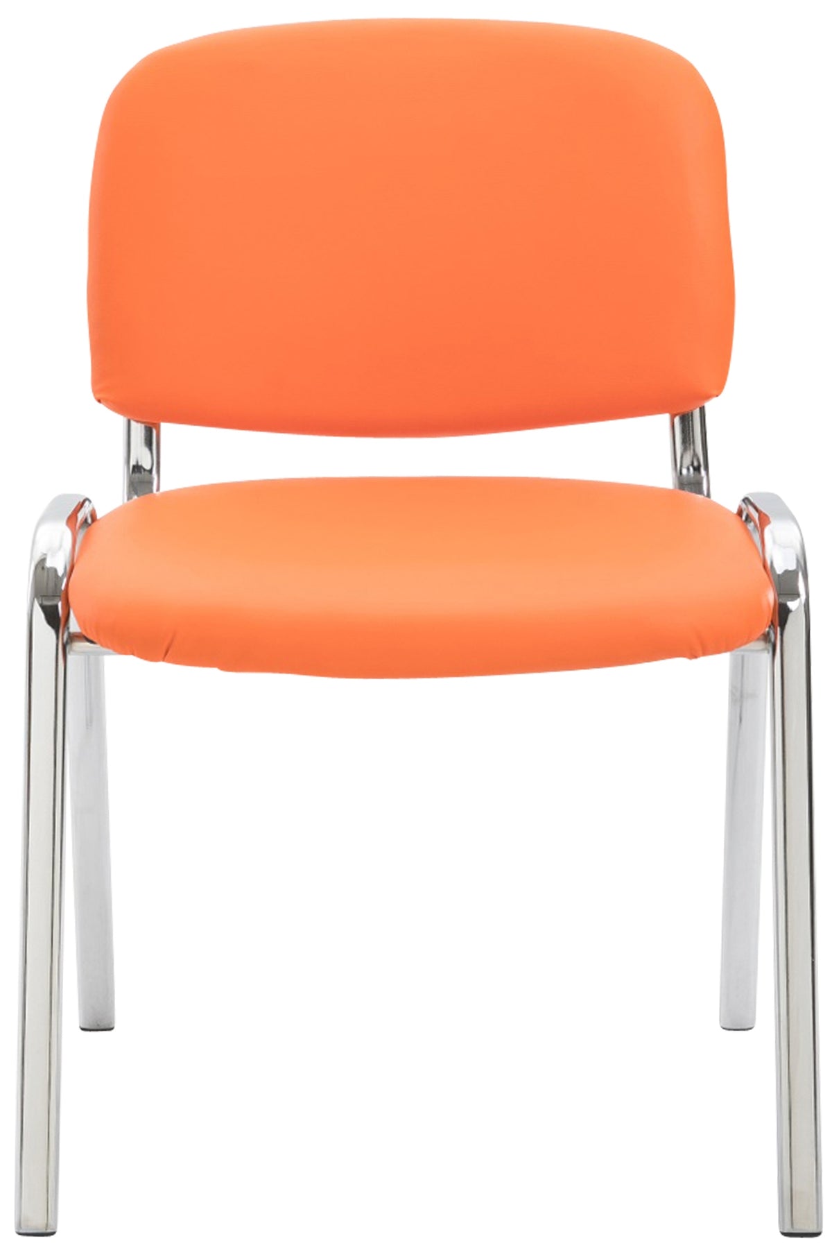 Eetkamerstoel Ken Chroomoptiek, Kunstleer oranje orange