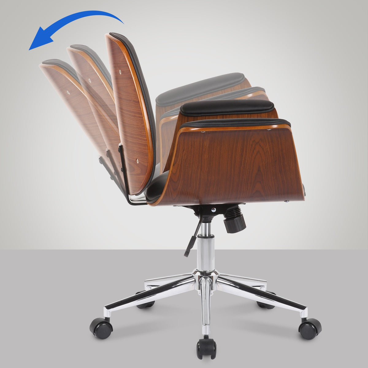 Bureaustoel Kemberg walnoot/zwart walnuss/schwarz