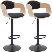 Set van 2 barkrukken Kingston natura/zwart,Stof natura/schwarz