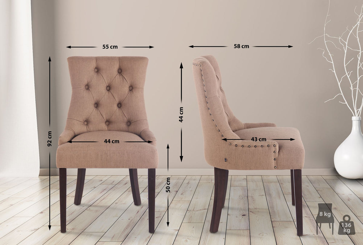 Eetkamerstoel Aberdeen stof taupe,antiek taupe