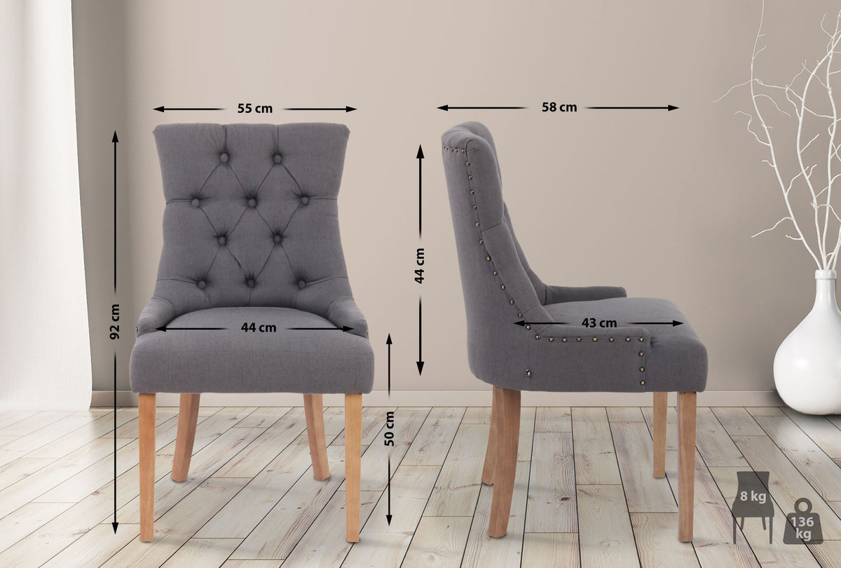 Set van 2 eetkamerstoelen Aberdeen antiek licht,donkergrijs dunkelgrau