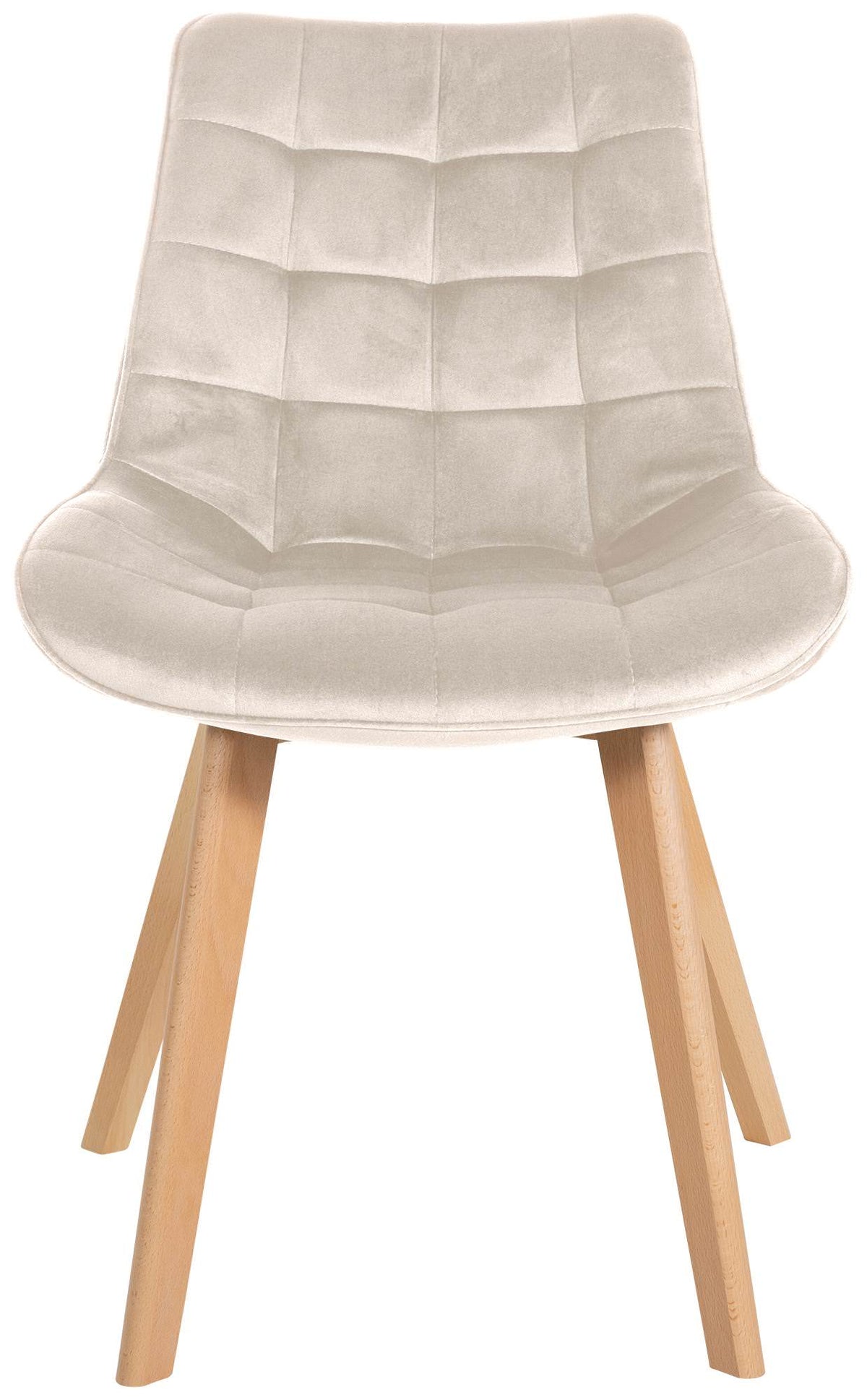 Set van 2 eetkamerstoelen Brook fluweel creme creme