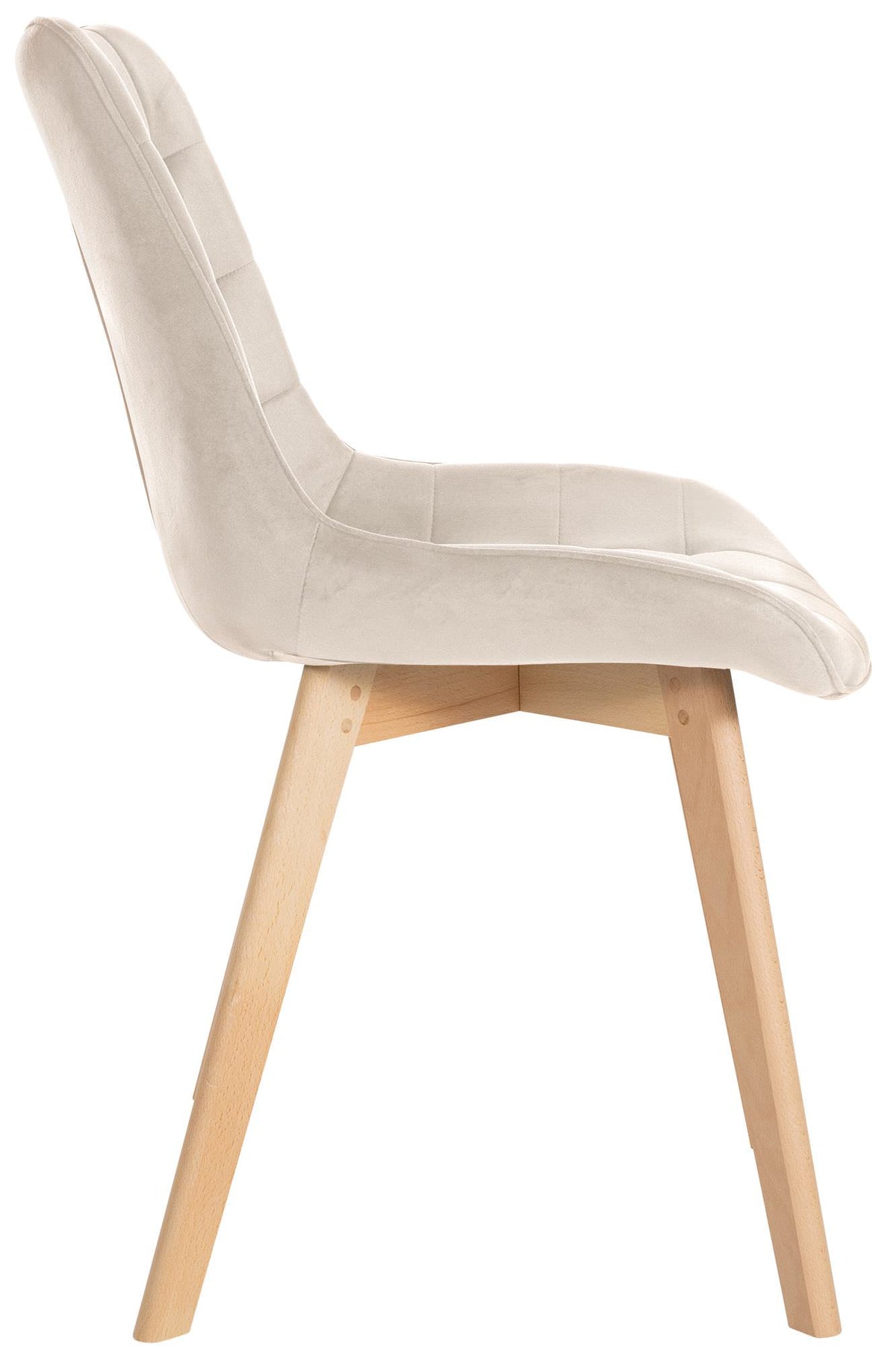 Set van 2 eetkamerstoelen Brook fluweel creme creme