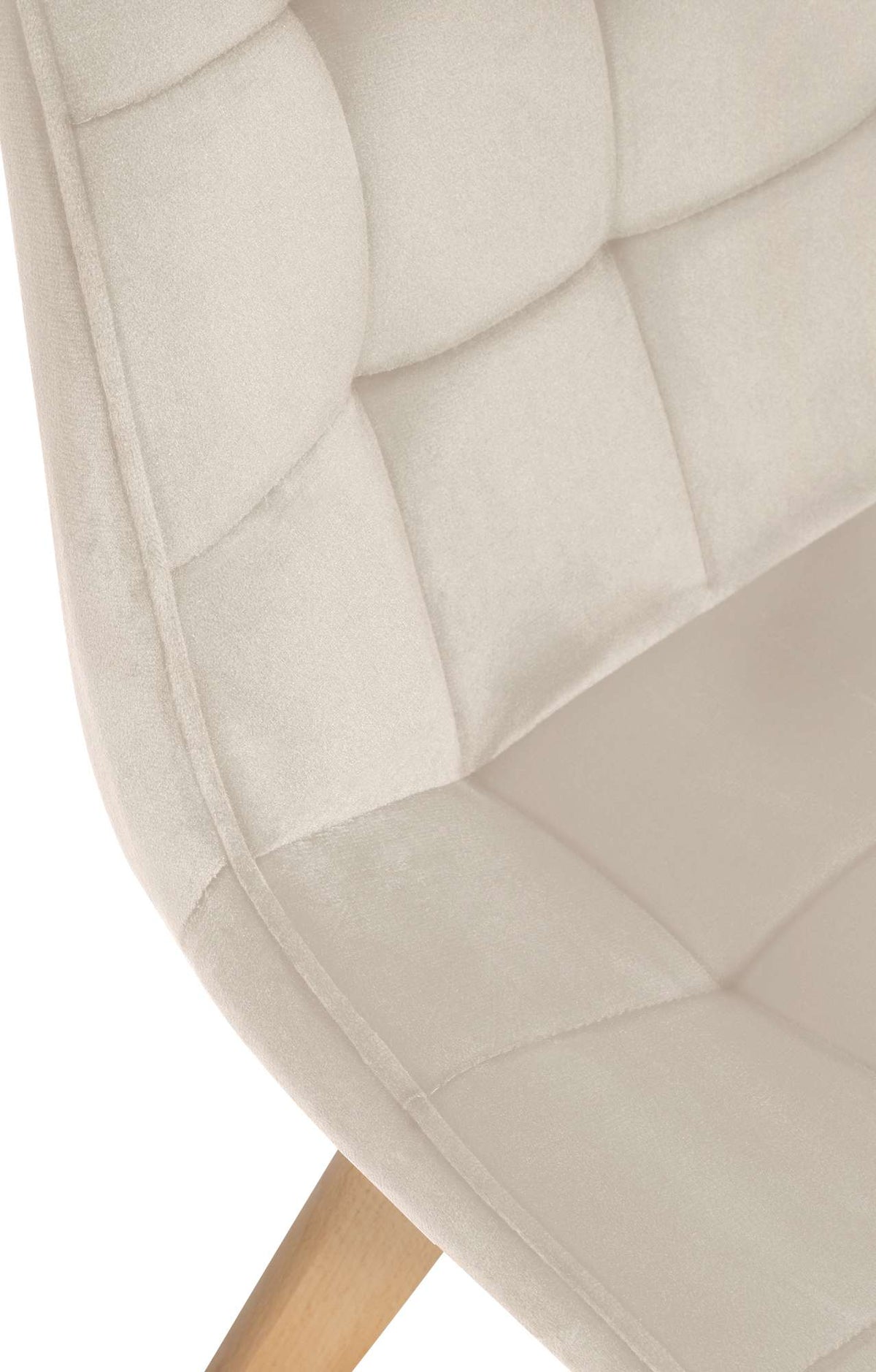 Set van 2 eetkamerstoelen Brook fluweel creme creme