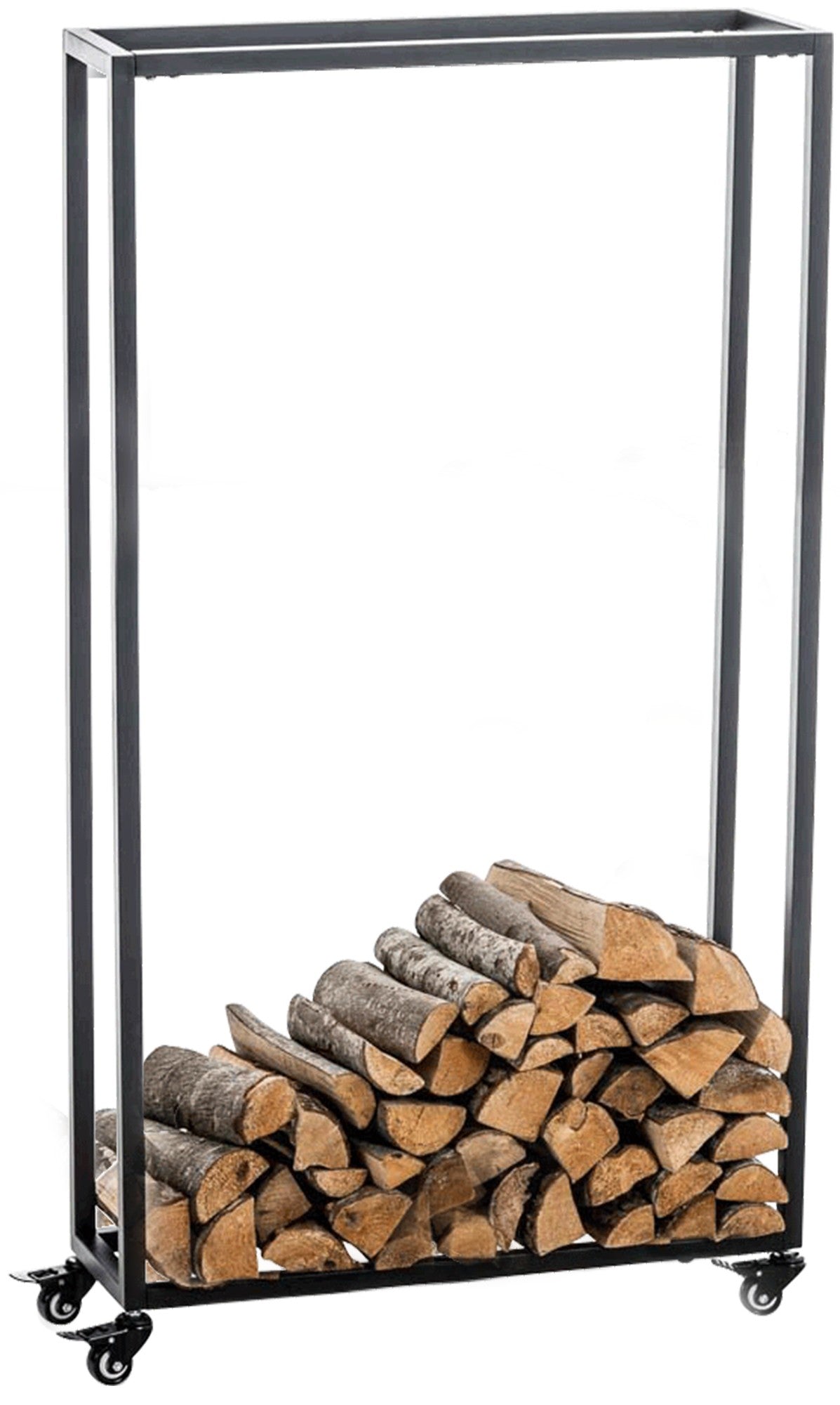Brandhoutrek Hetta zwart,25x60x150 cm schwarz